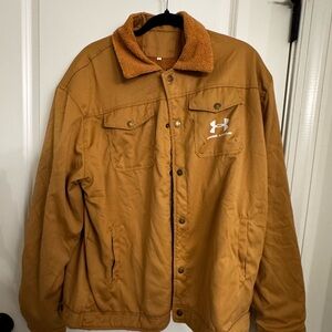 Under Armour Sherpa Lined Tan Jacket Men’s XL Button Front Workwear Coat